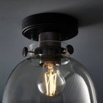 Cargar imagen en el visor de la galería, Luz de techo cromada estriada Ravion con pantalla de vidrio industrial - Sala de estar