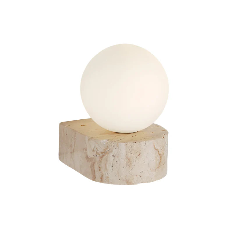 Travertijn hemisfeer wandlamp