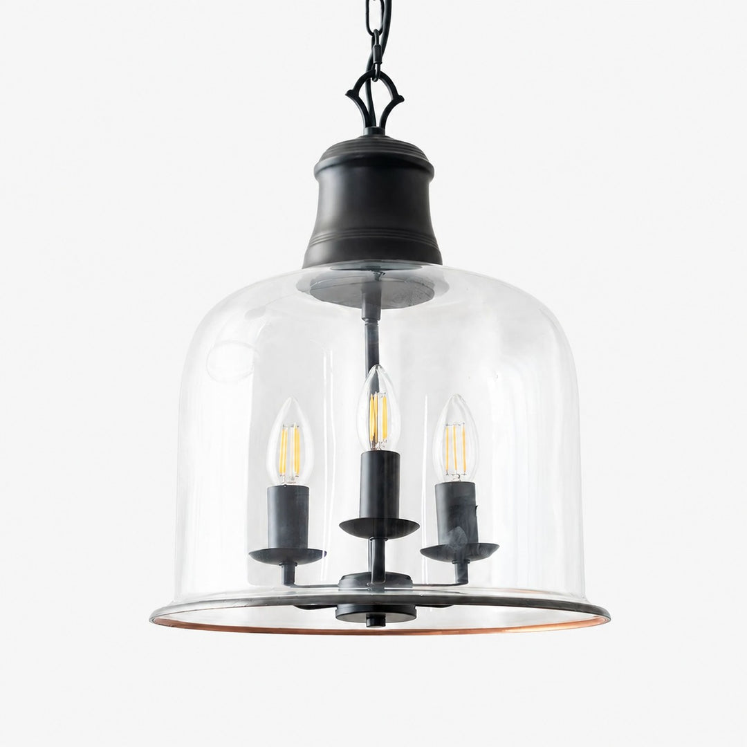Vintage Glass Metal Pendant Light