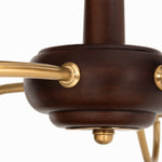 Cargar imagen en el visor de la Galería, Solmire Rustic Chandelier – Wooden Mental Frame with Fabric Shades for Living Room