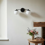 Load image into Gallery viewer, Glorica Glass Vanity Light - Art Deco Brass Wall Globe Fixture Modern

