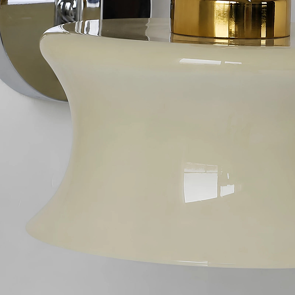 Cream flared glass shade close detail