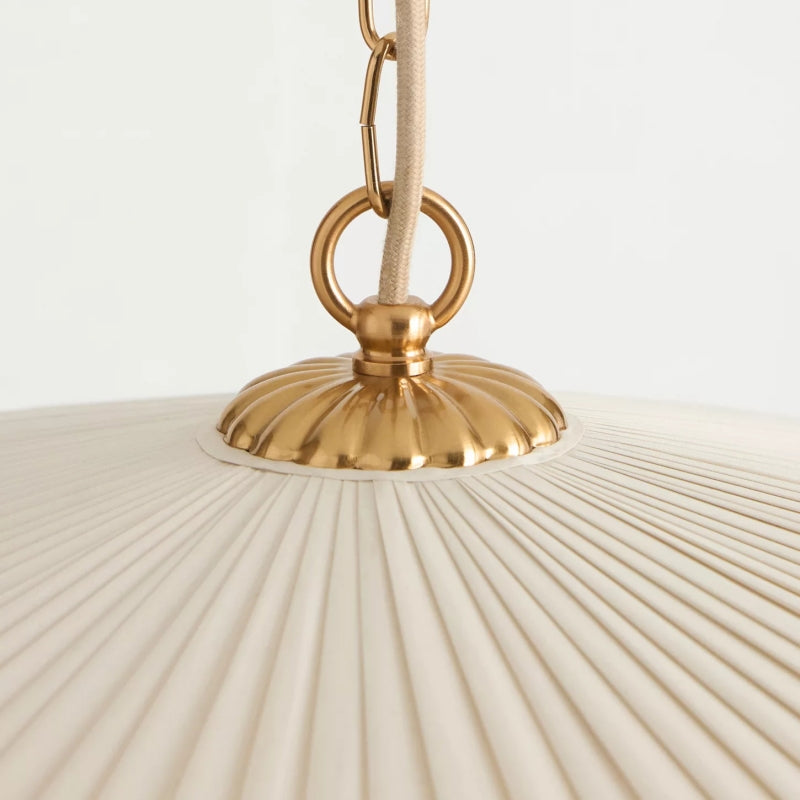 Savara Pleated Shade Pendant - Modern Silk-Inspired Hanging Light for Dining