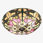 Afbeelding laden in galerijweergave, TF Ashton Tiffany Libelle Motief Tiffany Glas Opbouwplafondlamp - Overgangsstijl voor Slaapkamers en Loungeruimtes