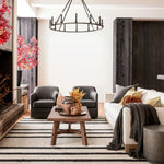 Load image into Gallery viewer, Rowan Modern Wagon Wheel Round Chandelier - Industrial Farmhouse Iron Lighting Fixture
