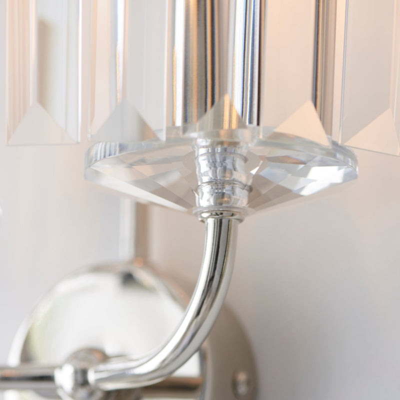 Beveline Facetgeslepen Heldere Glas Wandlamp - Klassieke metalen wandlamp voor hal en woonkamer