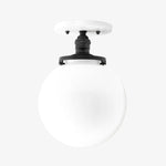 Load image into Gallery viewer, Glorica White Opal Sphere Modern Semi-Flush Light for Bedroom &amp; Entryway
