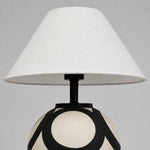 Afbeelding laden in galerijweergave, white fabric lampshade and black stem detail