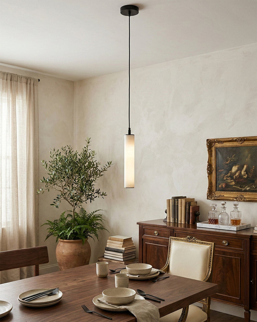 Calder Alabaster Rohr-Pendelleuchte