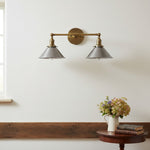 Load image into Gallery viewer, Conique Metal Industrial Wall Sconce with Dual Cone Shades - Vintage Metal Finish
