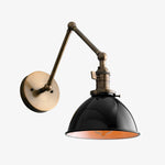Load image into Gallery viewer, Conique Metal Vintage Industrial Swing Arm Wall Lamp - Adjustable Dome Shade for Study

