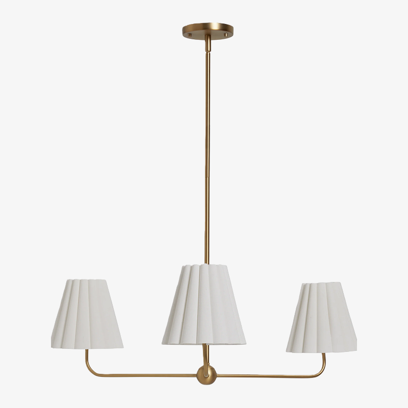 Ruffmeto Żyrandol z Metalową Ramą i Falowanym Abażurem do Jadalni, Przedpokoju i Salonu