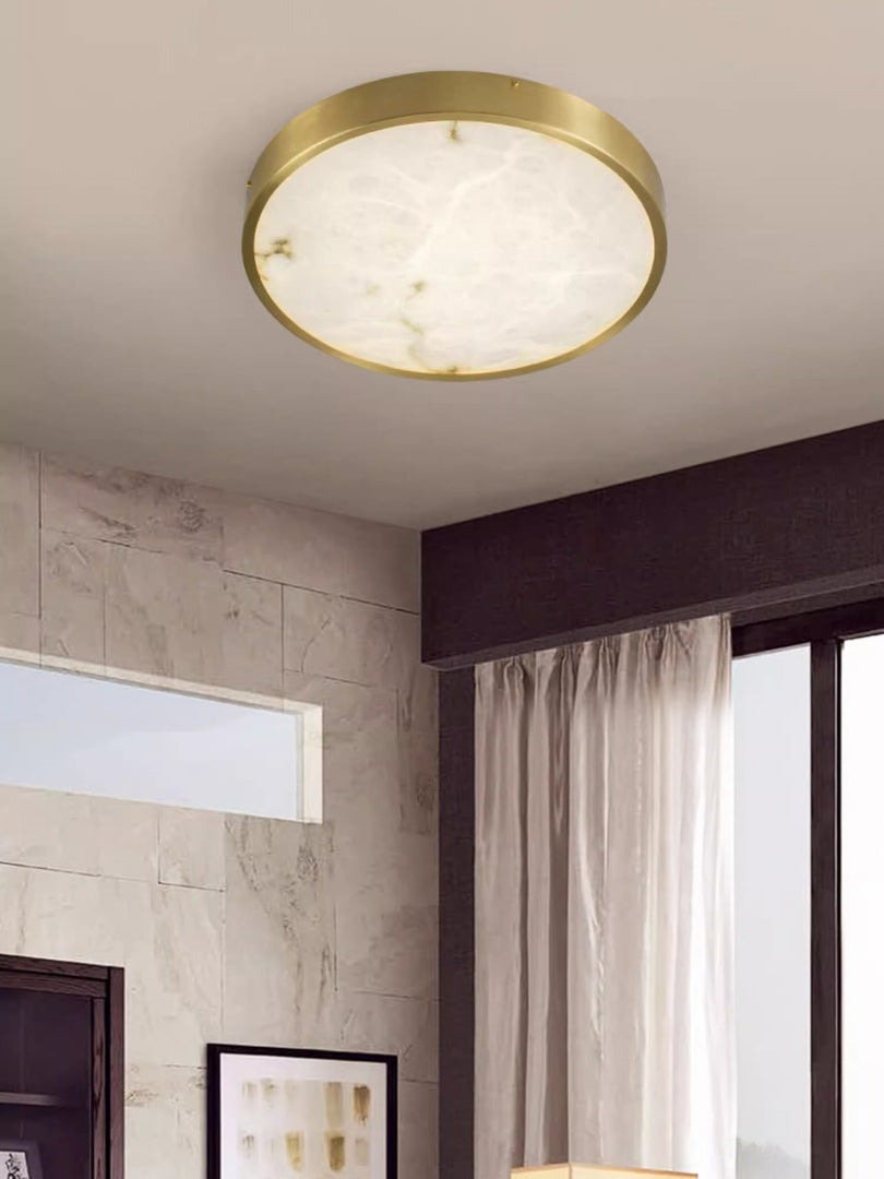 Geometryczna lampa sufitowa wpuszczana z alabastru