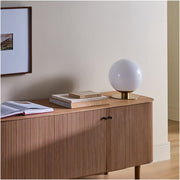 Rivolence Modern Table Lamp - Brass Finish White Glass Shade - Retro Style