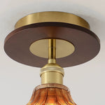 Cargar imagen en el visor de la Galería, Ribbed Glass Semi Flush Mount Ceiling Light