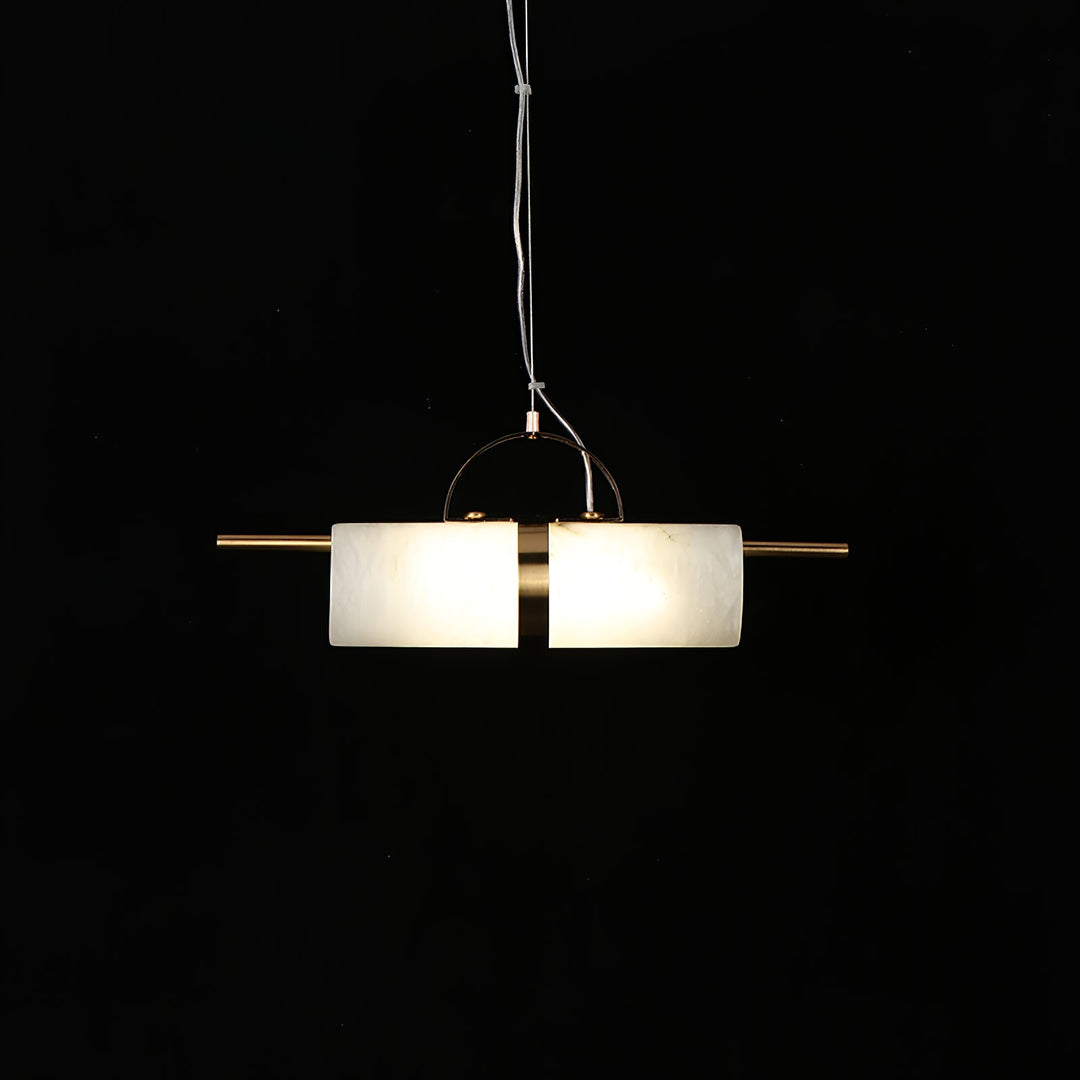 Mini zylindrische Alabaster-Pendelleuchte