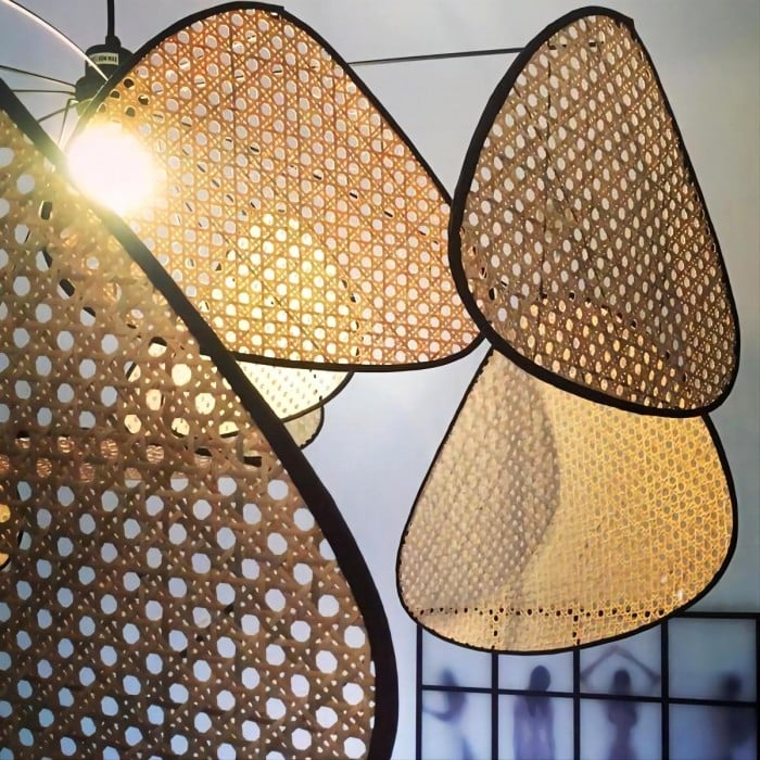 Rivana moderne gevlochten rotan kroonluchter – metalen bamboe pendellamp voor keukens en lounges N41