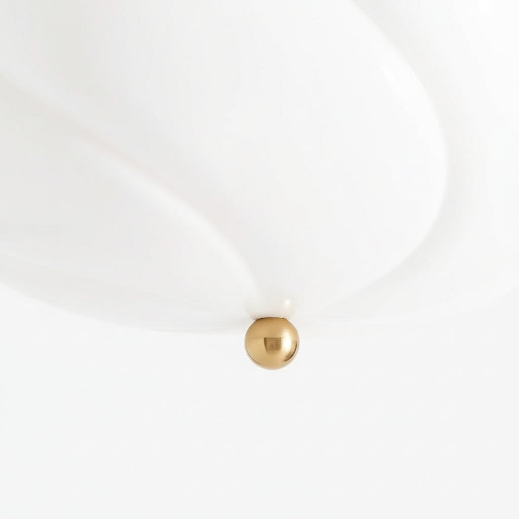 Modo Ceiling Light –Minimalist Glass Shade with Sleek Brass Frame for Dining Room or Office