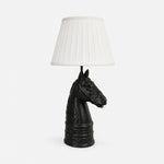 Afbeelding laden in galerijweergave, Black pleated shade horse head table lamp