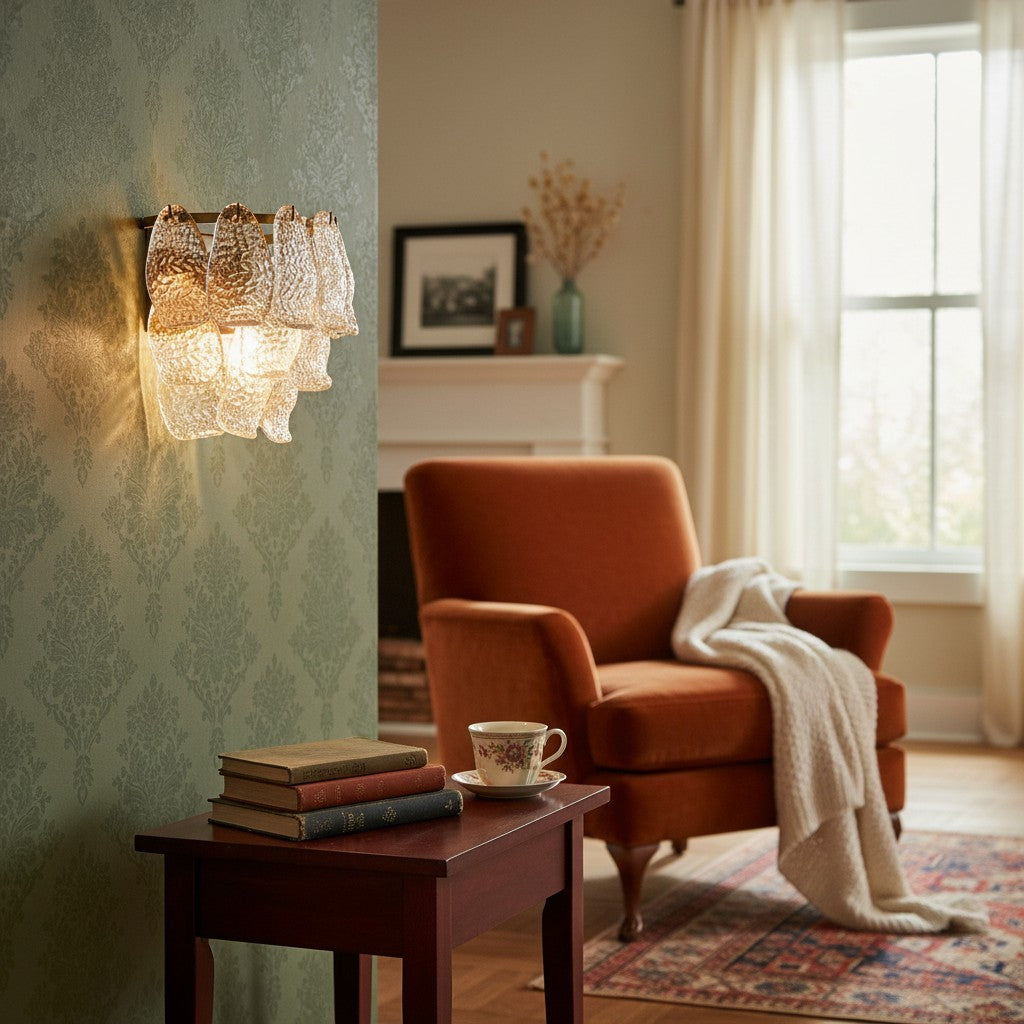 Lumvey gelaagde glazen wandlamp — Art Deco wandlamp voor badkamer en hal