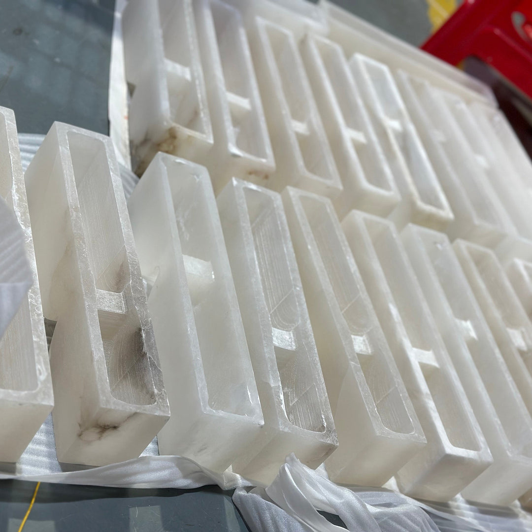 Rechteckige Alabaster-Wandleuchte
