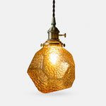 Afbeelding laden in galerijweergave, Amber glass with antique brass finish