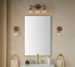 Load image into Gallery viewer, Bravira Ribbed Glass Sconce - Metal Wall Light with Clear Glass Shade
