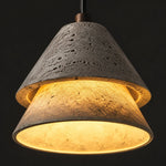 Cargar imagen en el visor de la Galería, Grey Stone Pendant Light with Paper Diffuser