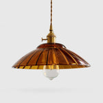 Cargar imagen en el visor de la Galería, Amber glass pendant light on white background
