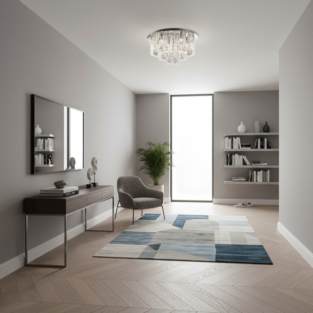 Plafonnier Virelis 8 Light Twist Tubes – Design Moderne en Cristal pour Salles à Manger ou Salons