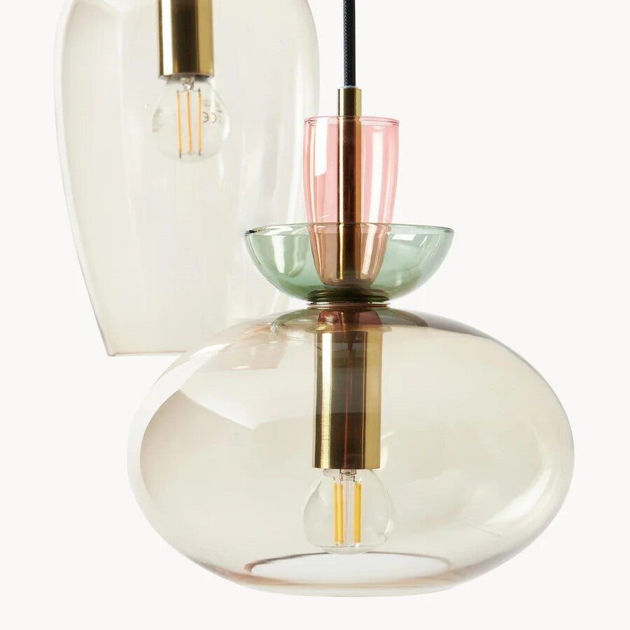 Tintora Colorful Glass Globe Pendant Light - Mid-Century Modern for Dining Rooms or Living Room