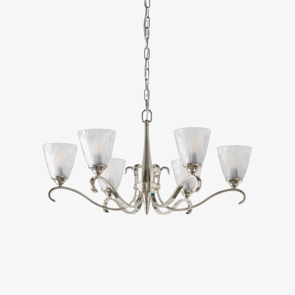 Lustre Multi-Lumière Lunetal avec Accents en Cristal Finition Laiton - Luxe Moderne pour Salle à Manger et Salon