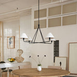Load image into Gallery viewer, Diora Pendant Light -  Modern Metal Fixture with Linen Shades
