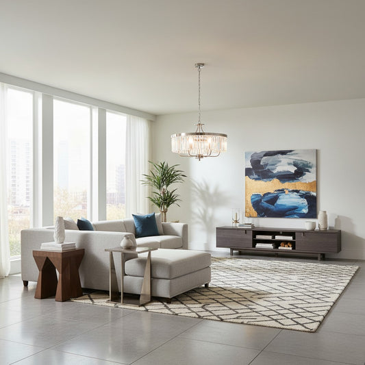 Beveline 6-Lichts Ronde Hanglamp - Geslepen Glazen Lampenkappen Elegant Metalen Frame voor Eetkamer Keukeneiland