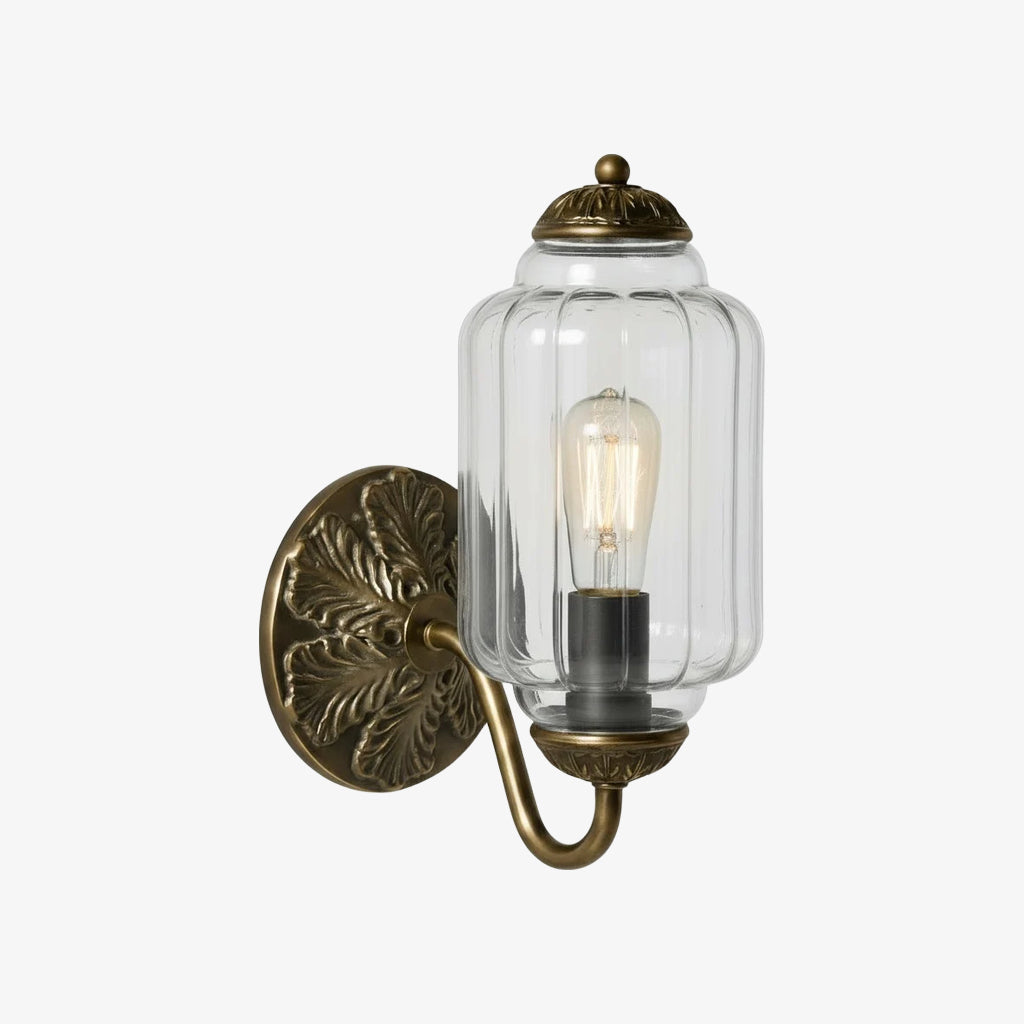 Eloise Messing Wandleuchte – Elegante Milchglas Vintage Beleuchtung