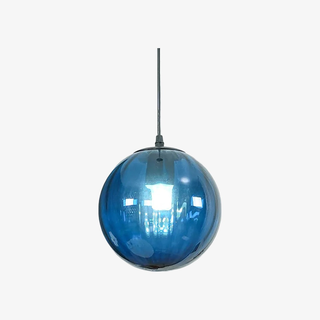 Suspension globe en verre et métal Lunorie – Suspension sculptée réglable pour espaces de repas