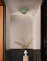 Load image into Gallery viewer, Bellina Glass Flush Mount Ceiling Light - Brass Accent Modern Fixture
