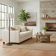 Cavilon Moderne Vloerlamp - Slank Profiel en Zachte Kap Hedendaagse Metalen Verlichting voor Slaapkamer