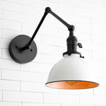 Load image into Gallery viewer, Conique Metal Vintage Industrial Swing Arm Wall Lamp - Adjustable Dome Shade for Study
