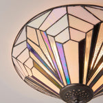 Afbeelding laden in galerijweergave, TF Astoria Moderne Deco Opbouw Plafondlamp met Gestructureerd Glas – Elegante Verlichtingsarmatuur voor Thuis