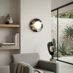Load image into Gallery viewer, Oria Modern Square or Round Jade Wall Lamp with Alabaster Shade for Bedroom or Bathroom Vanity