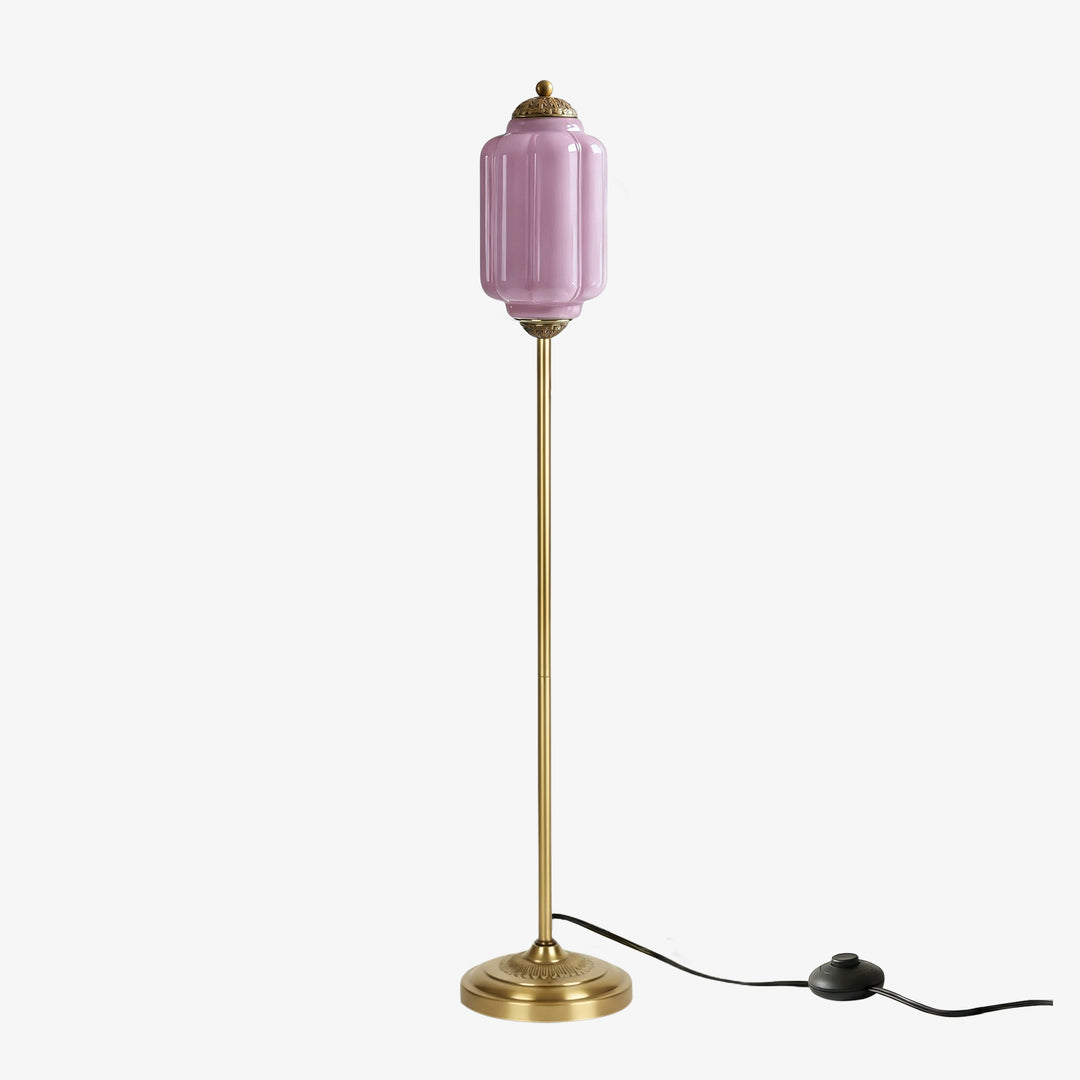Eloise Strukturierte Glas-Kürbis-inspirierte Stehlampe - Organische Kunstfertigkeit und Retro-Stil für Wohnzimmer