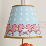 Cargar imagen en el visor de la Galería, Blue printed fabric shade detail with bows and stars