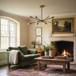 Load image into Gallery viewer, Mobilux Line Mid Century Sputnik Chandelier - Modern Brass Ceiling Light
