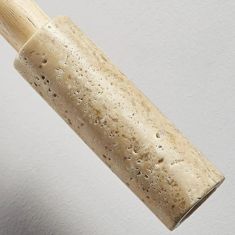 Cream Travertine Long Tube Pendant Light