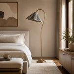 Bild in die Galerieansicht laden, Veslin Elegant Floral Gooseneck Floor Lamp - Floral Linen Shade Lamp for Living Room