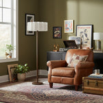 Load image into Gallery viewer, Cavilon Modern Floor Lamp - Slim Profile and Soft Shade Contemporary Metal Lighting for Bedroom