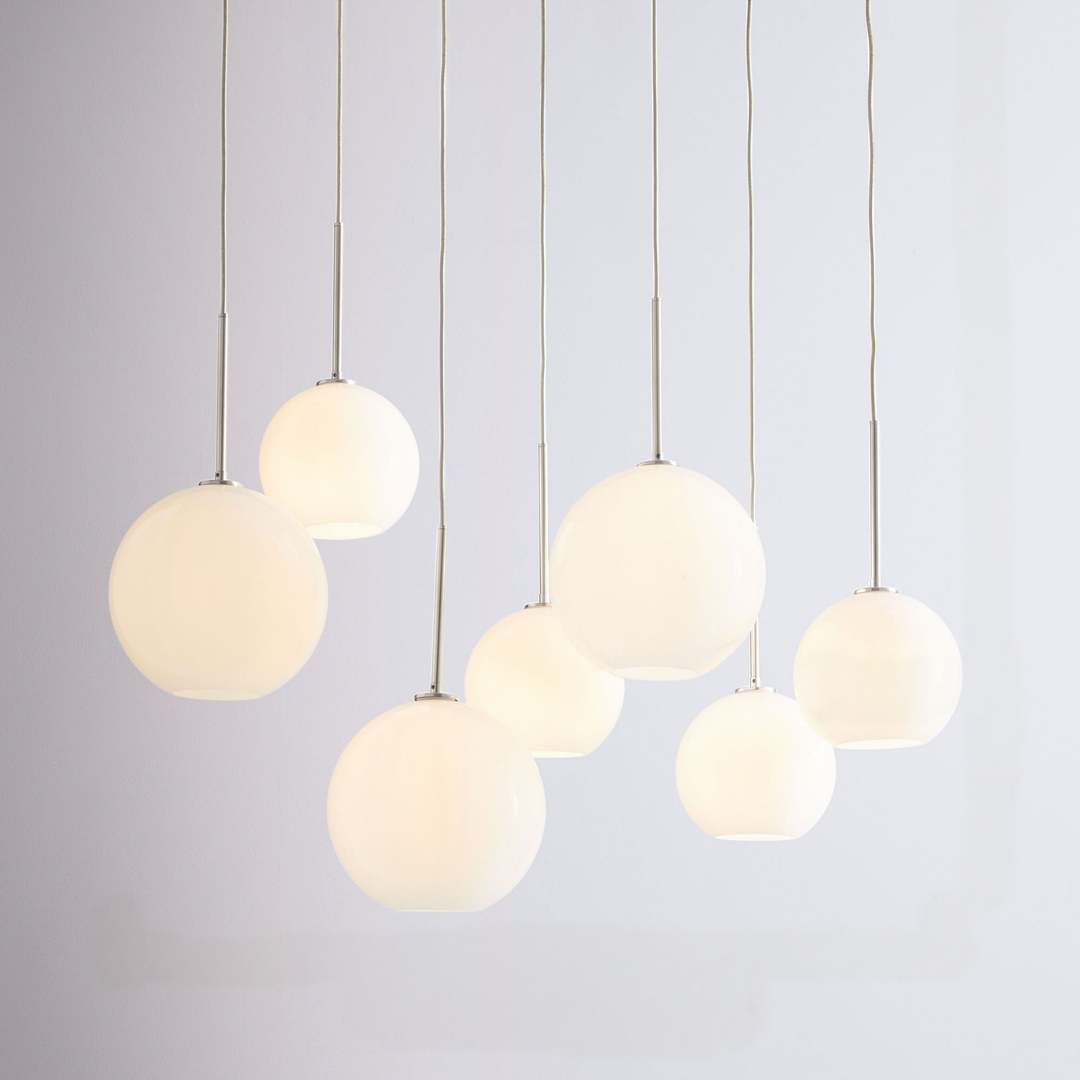Selvion Elegant 7-Light Globe Chandelier – Glass Pendant Light