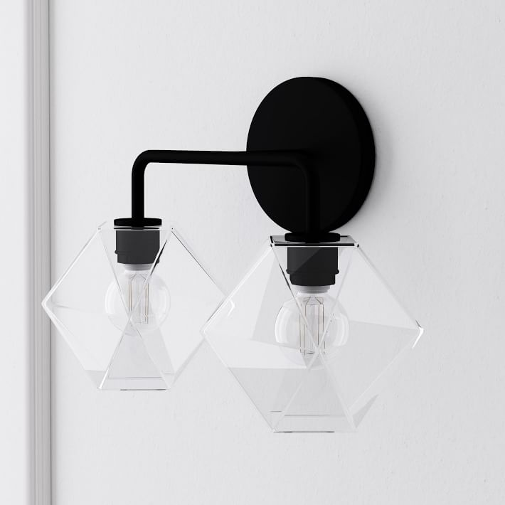 Talvior Geometric Modern Bathroom Sconce - Faceted Shade Light in Luxe Finishes