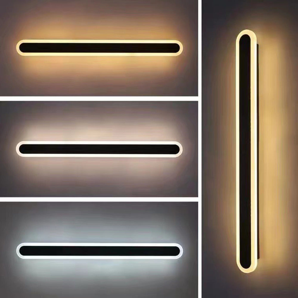 Luz de Pared Ovalada Metálica Minimalista Edge IP65 Impermeable para Exterior